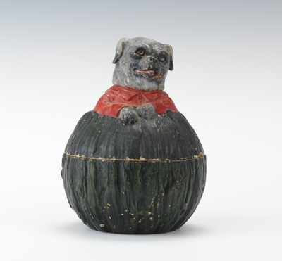 Appraisal: An Uncommon Figural Dog and Mellon Humidor by Johann Maresch