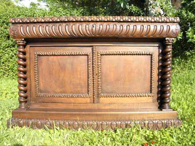 Appraisal: A th century carved mahogany Continental sideboard Two doors in