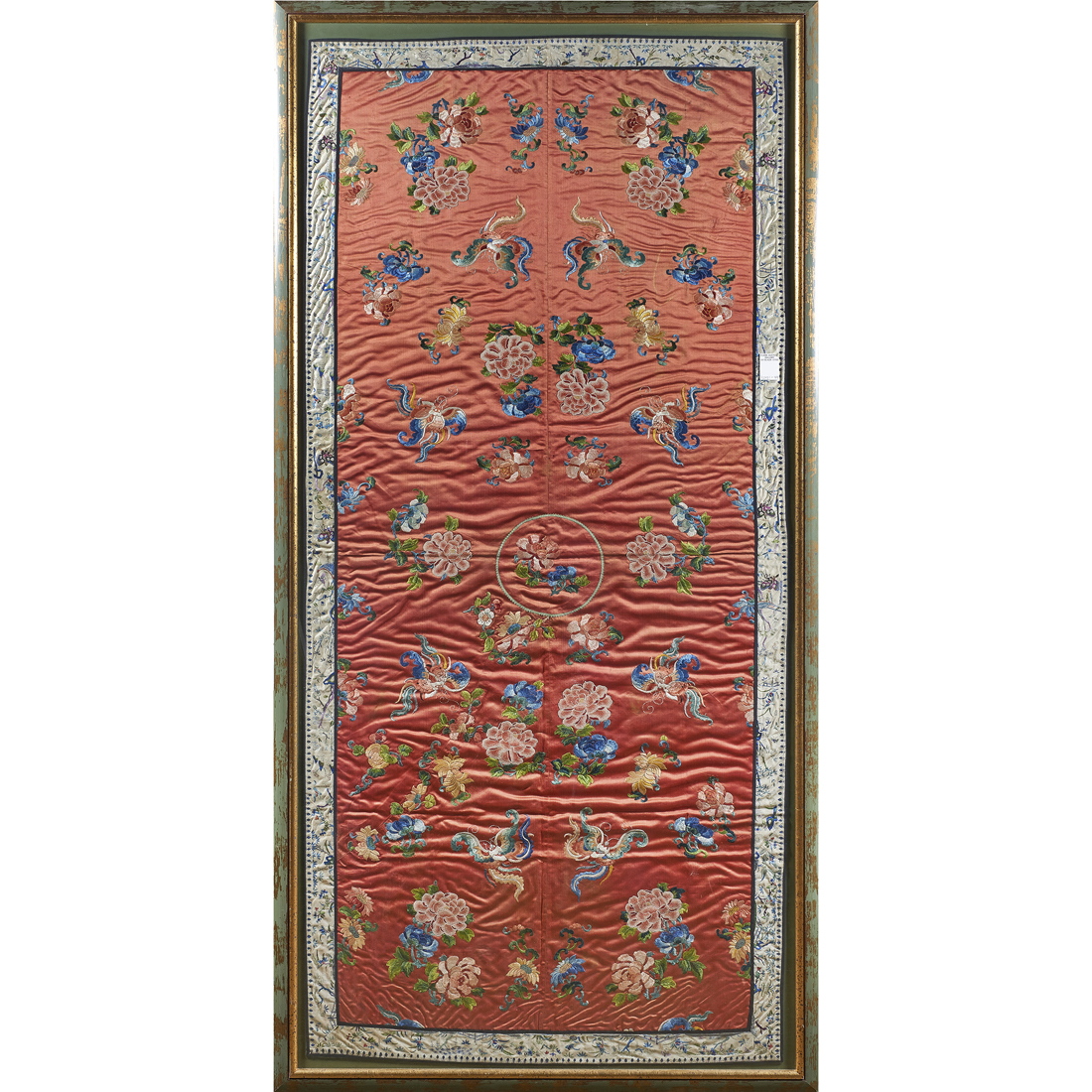 Appraisal: CHINESE EMBROIDERED TAPESTRY Chinese embroidered tapestry decorated with butterflies and