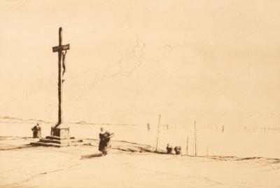 Appraisal: Martin Hardie - The Calvary Concarneau artist's proof etching cm