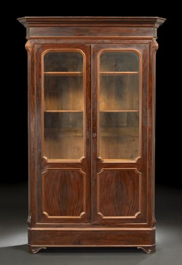 Appraisal: American Transitional Restauration into Rococo Revival Double-Door Mahogany Bookcase third