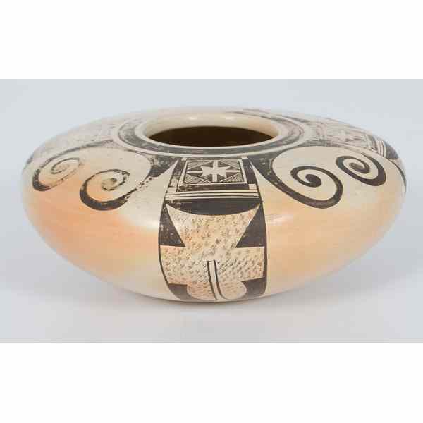 Appraisal: Fannie Nampeyo Hopi Jar potted with a sharp shoulder flattening