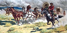 Appraisal: Frank McCarthy Untitled Wagon Train oil on board x in