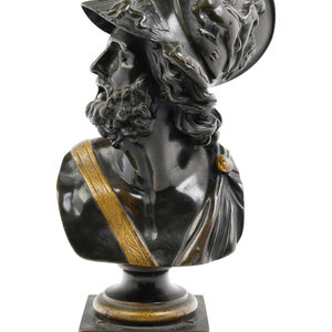 Appraisal: A Grand Tour Gilt and Patinated Bronze Bust of Menelaus