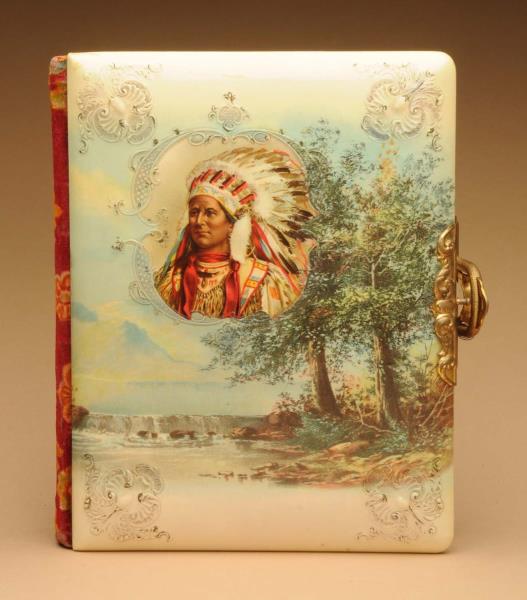 Appraisal: Photo Album depicting a Native American This photo album has