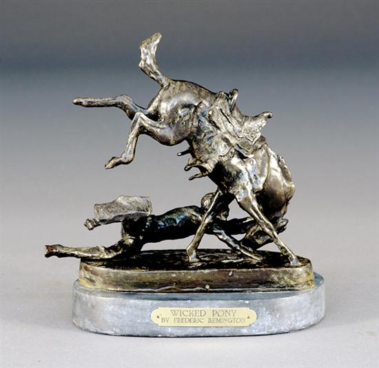 Appraisal: Frederic Sackrider Remington after New York - WICKED PONYbronze signed