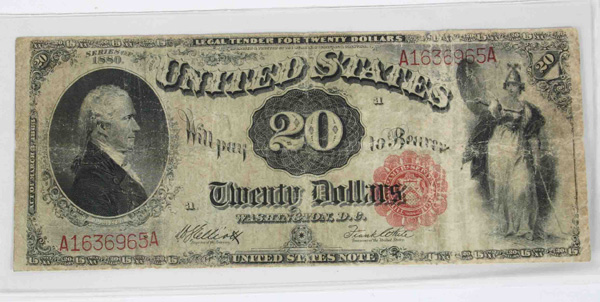 Appraisal: Hamilton Note Red Seal Dollar Good Condition