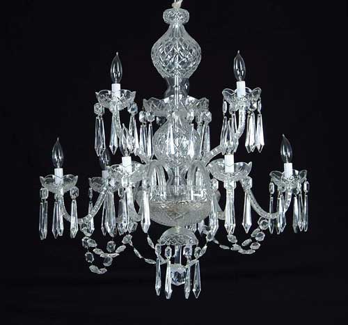 Appraisal: WATERFORD CRYSTAL CHANDELIER Two tier with bottom tier having six