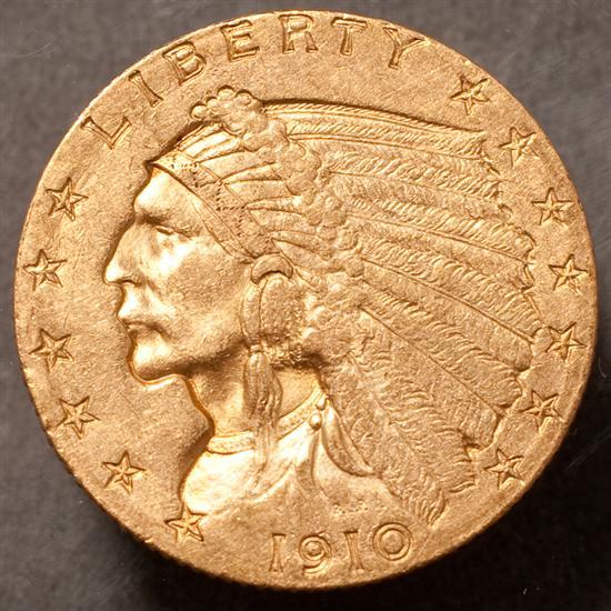 Appraisal: U S Incuse Indian Head type gold Quarter Eagle EF-