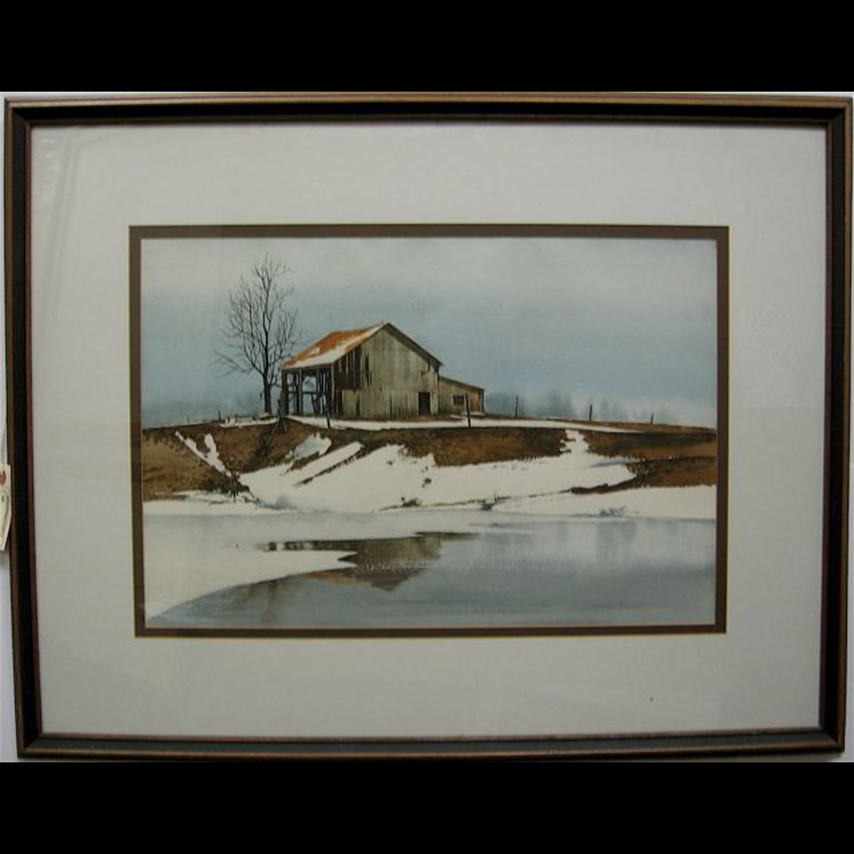 Appraisal: JACK HENRY REID - CANADIAN OLD BARN IN WINTER SIGNED