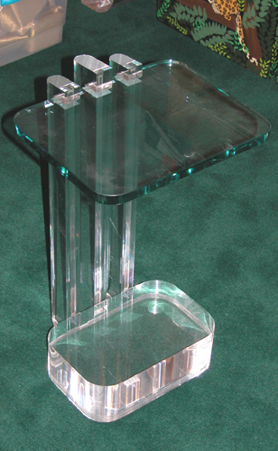 Appraisal: Pair of Lucite and Glass Side Tables th century Unknown