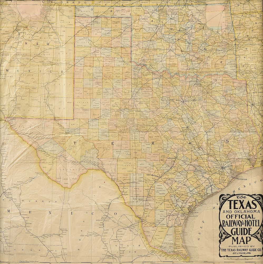 Appraisal: AN ANTIQUE MAP The Texas and Oklahoma Official Railway Guide