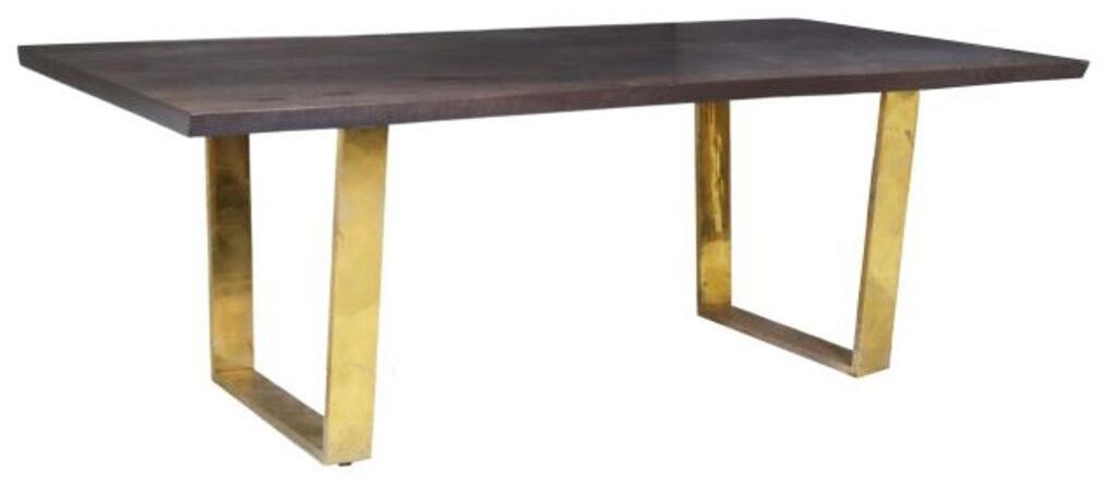 Appraisal: Contemporary rectangular dining table st c live-edge tabletop with slightly