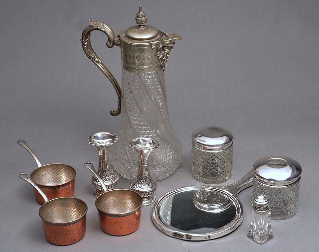 Appraisal: A COLLECTION TO INCLUDE a pair of silver posy vases