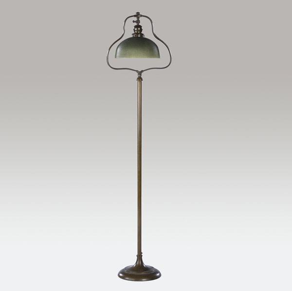 Appraisal: HANDEL Floor lamp with a green Mosserine shade on a