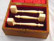 Appraisal: Masonic Three ivory mallets each engraved with presentation inscription dated