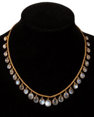 Appraisal: A late th Century moonstone fringe necklace the twenty-seven graduated