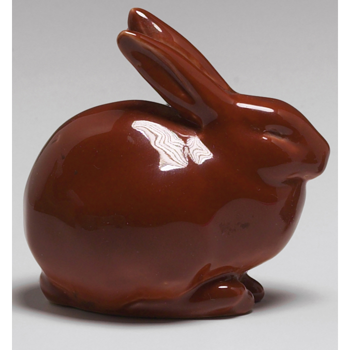 Appraisal: Rookwood paperweight rabbit covered in a brown glaze obscured date