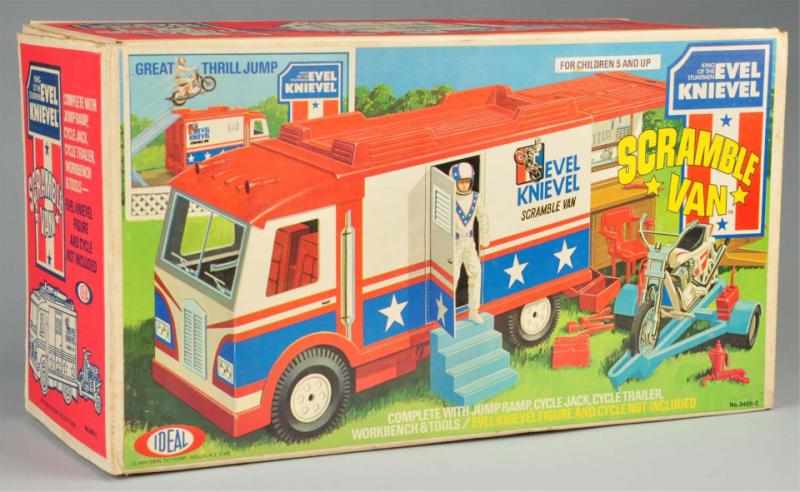 Appraisal: Ideal Evel Knievel Scramble Van Set Description Sealed in original