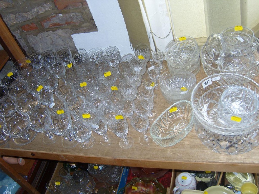 Appraisal: A quantity of cut glass drinking glasses and other wares