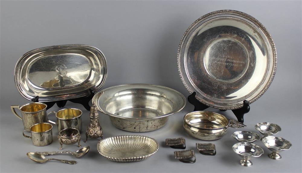 Appraisal: GROUP OF NINETEEN AMERICAN SILVER TABLEWARES including a Gorham rectangular