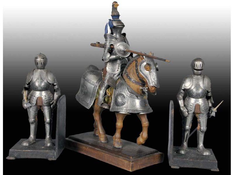 Appraisal: Wood Horse Knight in Armor with Knights in Armor Description