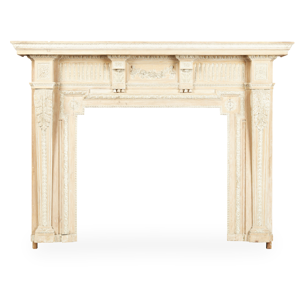 Appraisal: GEORGE II STYLE PINE AND GESSO FIRE SURROUND TH CENTURY