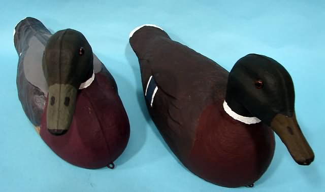 Appraisal: fiber Mallard Drake decoys stamped Animal Trap Co Victor Veri-Lite