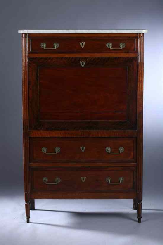 Appraisal: LOUIS XVI FRUITWOOD SECR TAIRE ABATTANT Late th century Rectangular