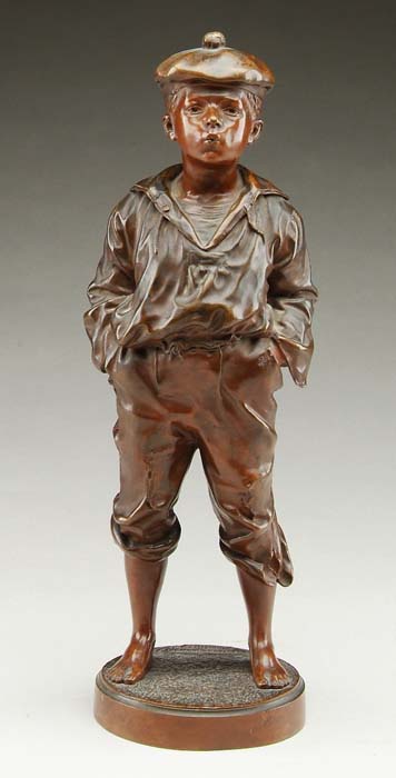 Appraisal: VACLAW BERNARD SZCZEVLEWSKI Polish THE WHISTLER Bronze figure of a