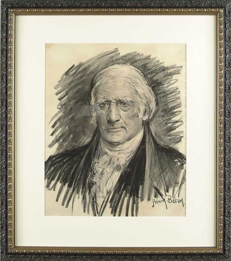 Appraisal: HENRY BACON American - PORTRAIT OF A GENTLEMAN Charcoal sketch