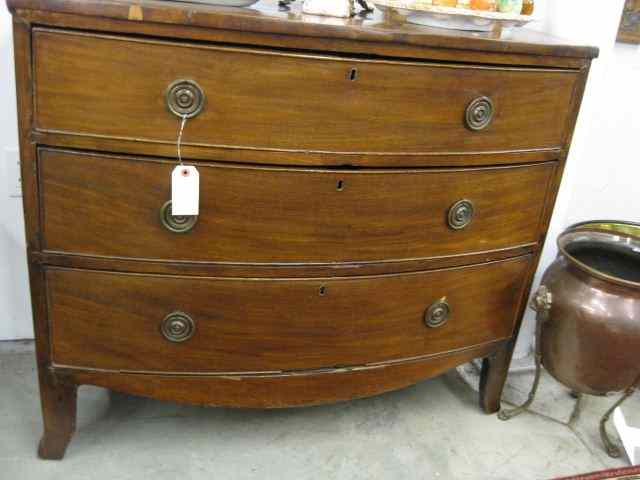 Appraisal: Period English Bowfront chest '' tall '' wide '' deep