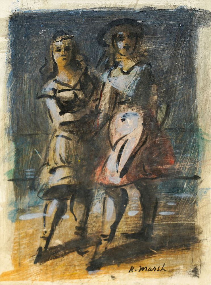 Appraisal: Reginald Marsh Watercolor 'Two Girls Walking' Reginald Marsh American -