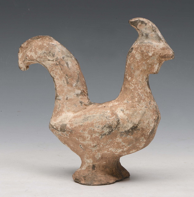 Appraisal: A CHINESE TILE ORNAMENT in the form of a cockerel