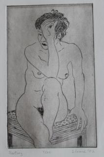 Appraisal: Phyllis Sloane American th c Resting Etching Signed and dated