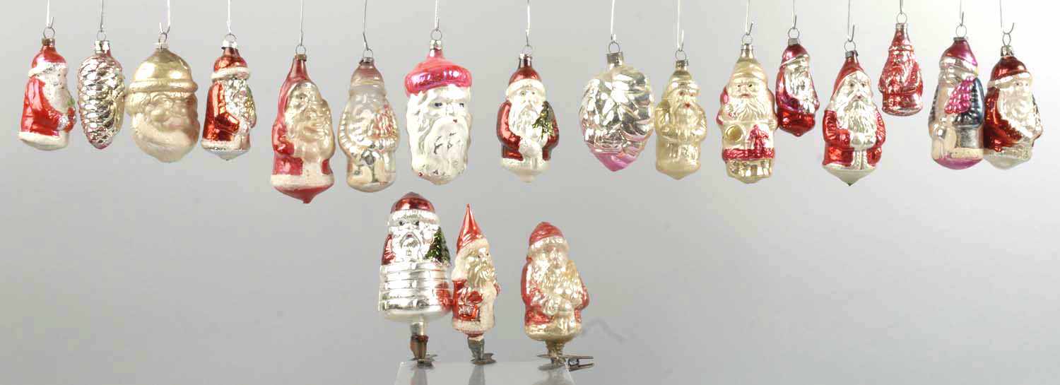 Appraisal: Lot of Santa Ornaments Description Minor paint loss on two