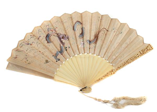 Appraisal: Property of various owners with an export lacquered fan box