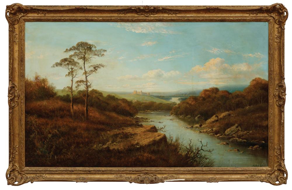 Appraisal: Mark William Fisher American British - Landscape with Distant Castle