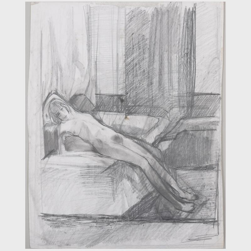 Appraisal: Jane Alfred Female Nude Studies A Pair Two pencil on