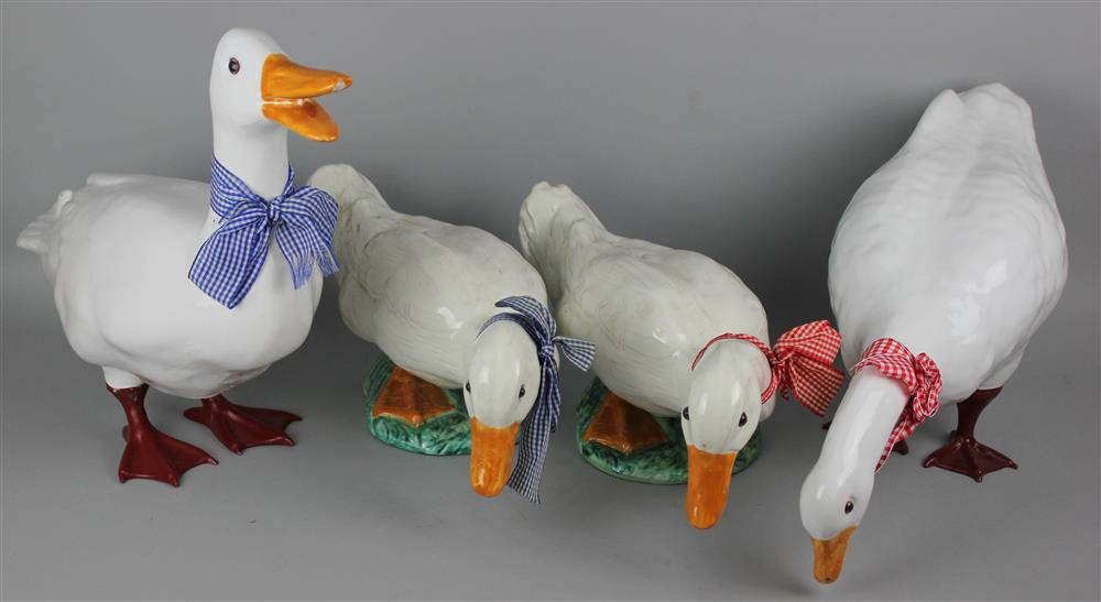 Appraisal: TWO PAIRS OF CERAMIC FIGURES OF DUCKS the first pair