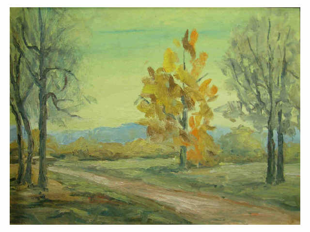 Appraisal: Louise McCormick x Oil on Board unsigned Southern Indiana Autumn