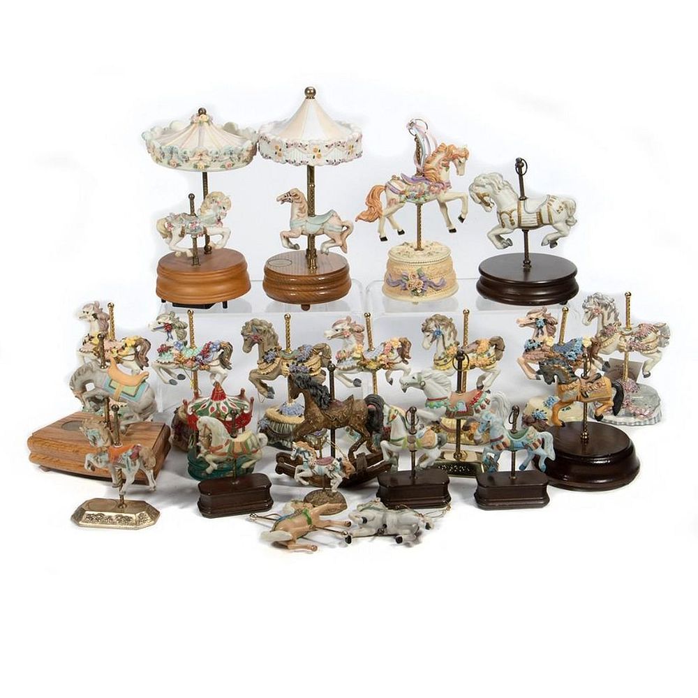 Appraisal: Collection of Musical Carousel Models Collection of decorative models of