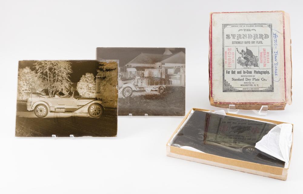 Appraisal: COLLECTION OF GLASS PLATE NEGATIVES DOCUMENTING EARLY AUTOMOBILES AMERICA CIRCA