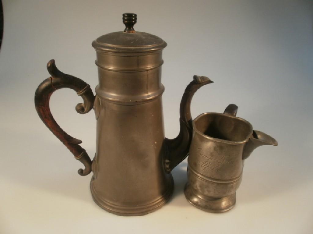 Appraisal: A thC James Dixon and Sons pewter coffee infuser pot