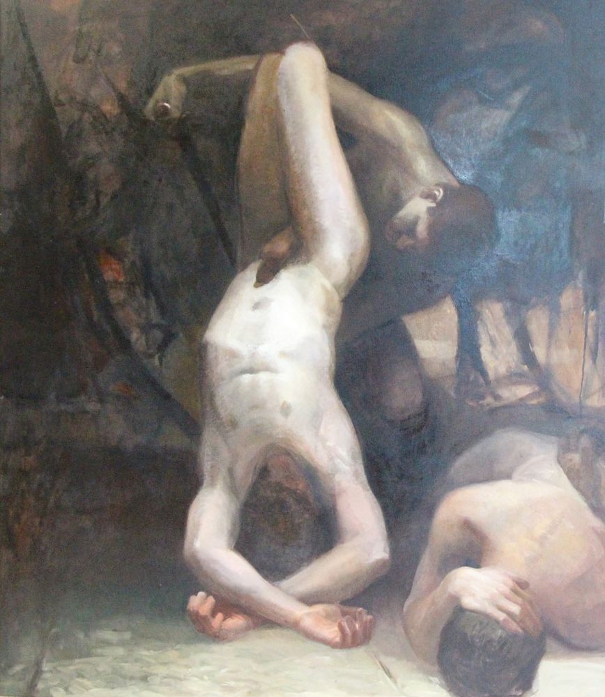 Appraisal: VINCENT DESIDERIO AMERICAN b Oil On Canvas Nude Figures From