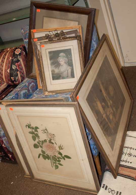 Appraisal: Seven assorted framed prints including botanical portraits etc Estimate -