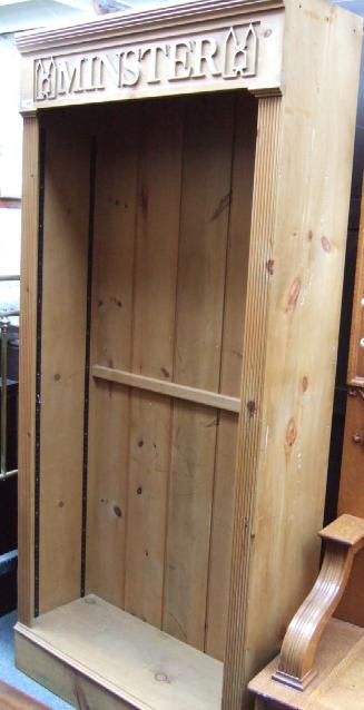 Appraisal: A th century pine floor standing open book case the