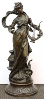 Appraisal: After Louis Moreau French The large bronzed spelter figure depicting