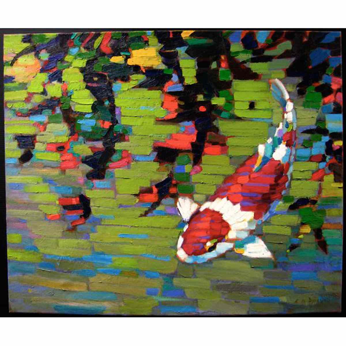 Appraisal: LEIF K OSTLUND CANADIAN - KOI OIL ON CANVAS SIGNED