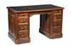 Appraisal: VICTORIAN WALNUT DESK - Black Leather Top Victorian Gents Writing